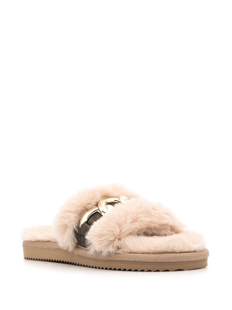 fur michael kors slides|Scarlett Faux Fur Slide Sandal .